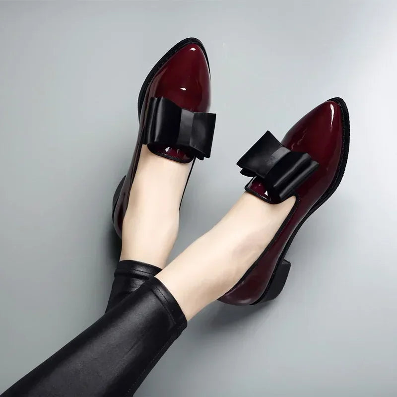 MaisonNox®| Elegante Ballerina's met Glanzende Decoratieve Strik
