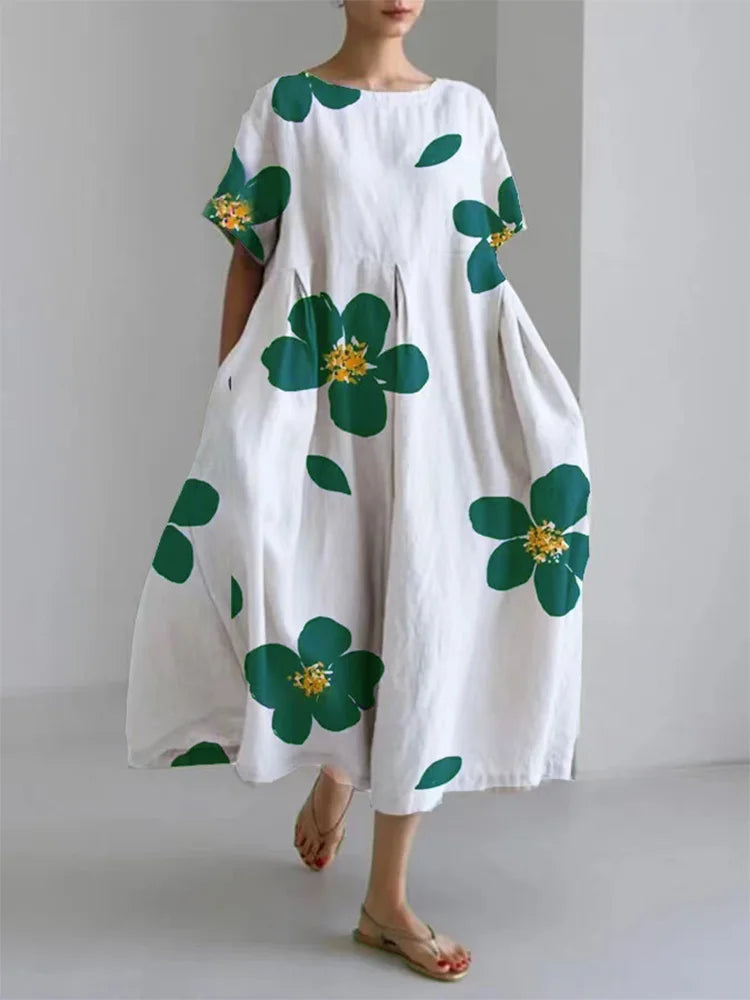 MaisonNox® | Lange Zomerjurk met Levendige Bloemen en Zachte Comfort voor Zonnige Dagen