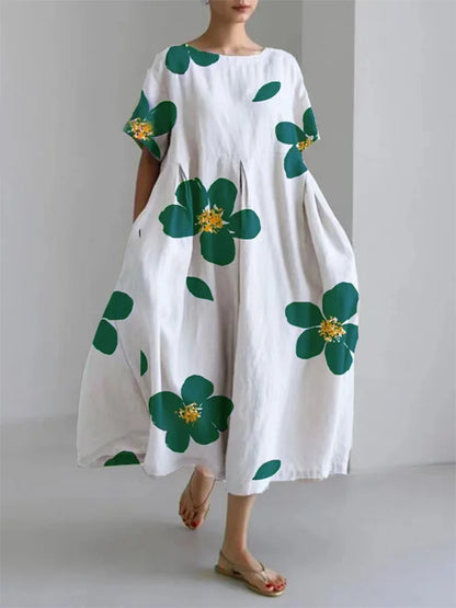 MaisonNox® | Lange Zomerjurk met Levendige Bloemen en Zachte Comfort voor Zonnige Dagen