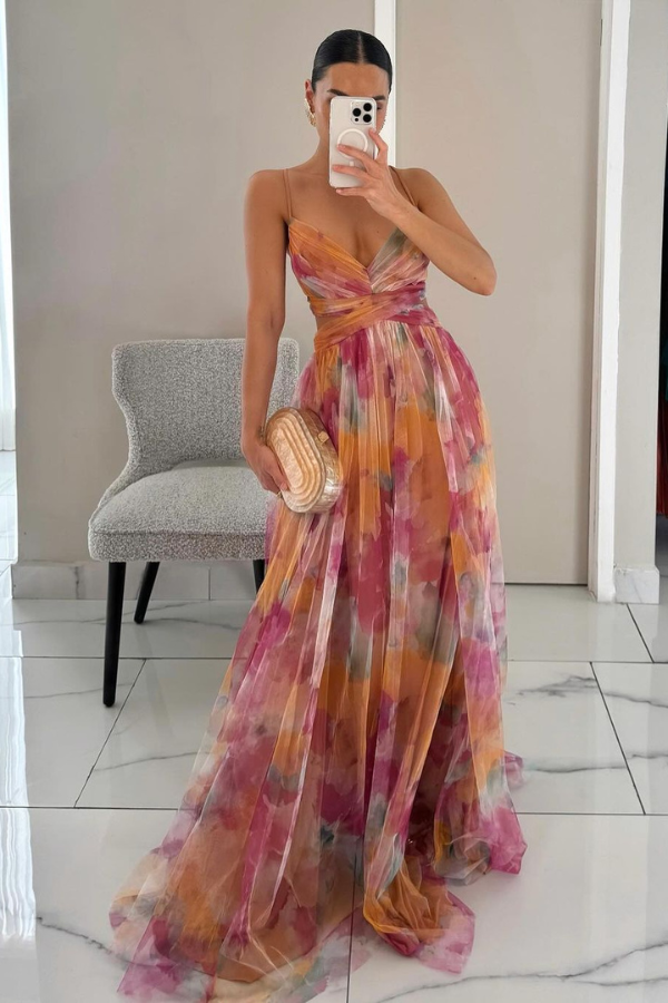 MaisonNox® | Maxi Boheemse Jurk met Romantische Bloemenprint