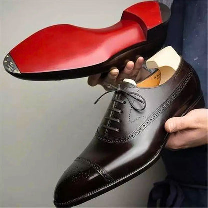 MaisonNox® | Oxford Schoen voor Heren met Rode Zool en Tijdloze Klasse
