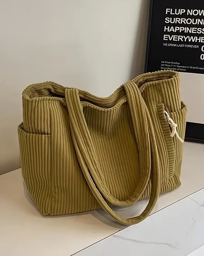 MaisonNox® | Geribbelde Totetas met Koorddetail