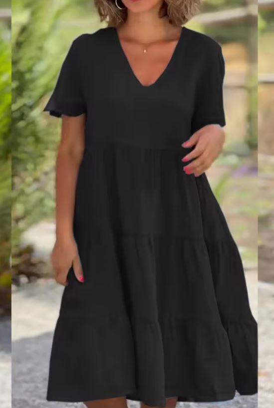 MaisonNox® | Licht Zomerjurk met Vloeiende Pasvorm en Elegante Casual Stijl