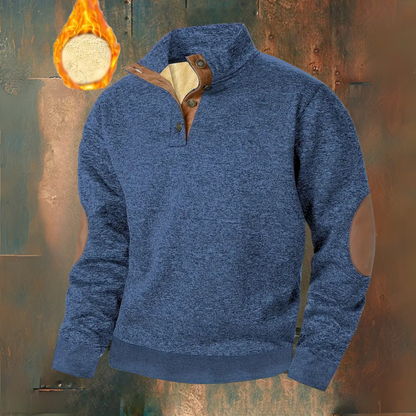 MaisonNox® Warme fleece trui met knoopsluiting