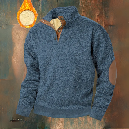 MaisonNox® Warme fleece trui met knoopsluiting