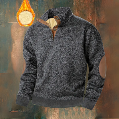 MaisonNox® Warme fleece trui met knoopsluiting