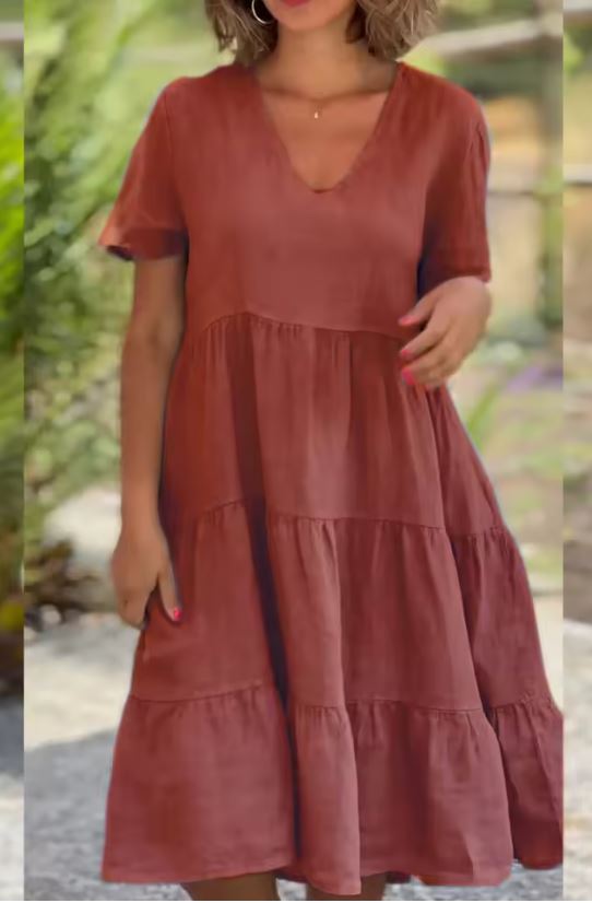 MaisonNox® | Licht Zomerjurk met Vloeiende Pasvorm en Elegante Casual Stijl