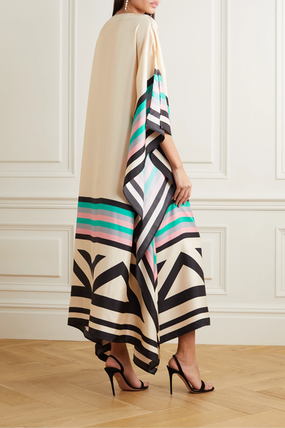 MaisonNox® | Boho Chic Caftan met Grafische Print