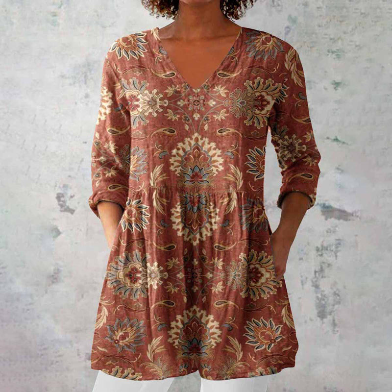 maisonnox® | Vintage blouse met etnische print
