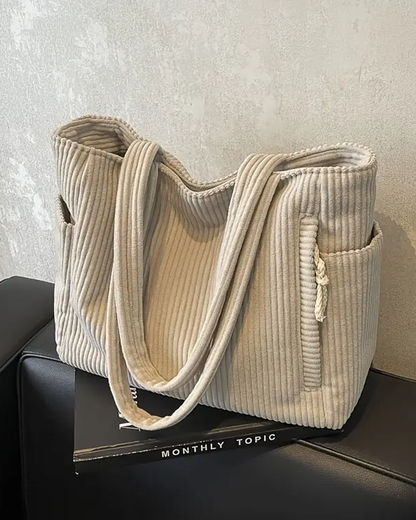MaisonNox® | Geribbelde Totetas met Koorddetail