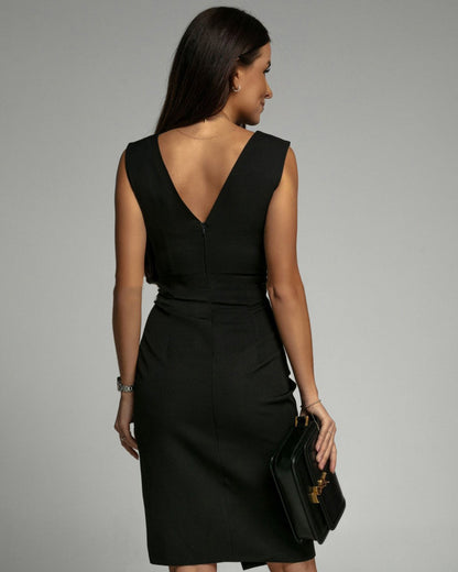 MaisonNox® | Elegante Jurk met V-hals en Chic Split
