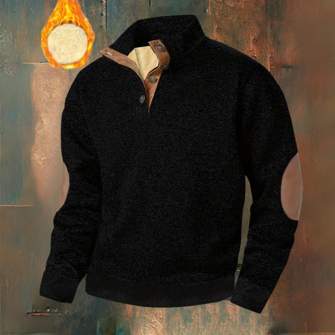 MaisonNox® Warme fleece trui met knoopsluiting