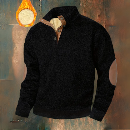 MaisonNox® Warme fleece trui met knoopsluiting
