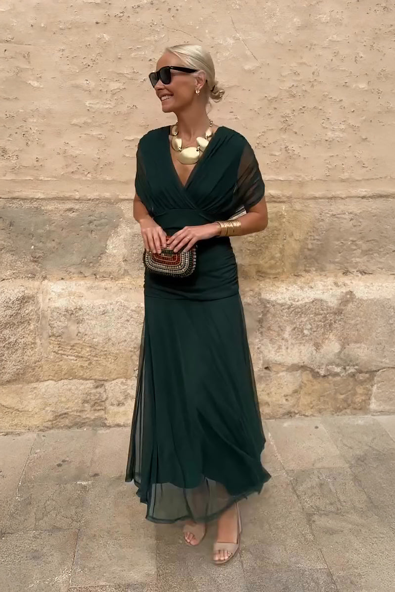 maisonnox® | Elegante feestelijke maxi-jurk met V-hals