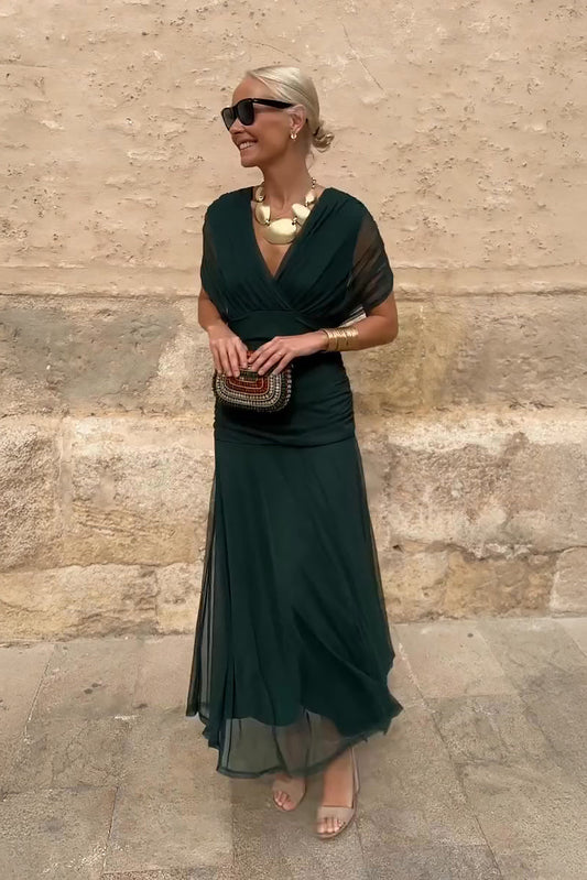maisonnox® | Elegante feestelijke maxi-jurk met V-hals