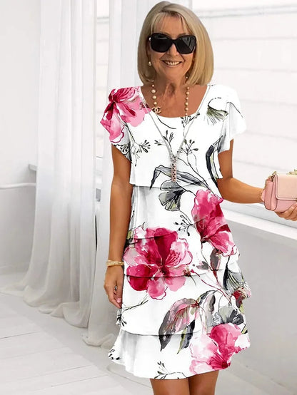 MaisonNox® | Lange Bloemenjurk met Een Flatterende en Elegante Pasvorm