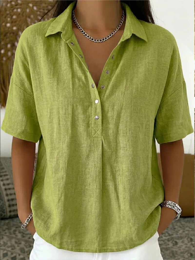 maisonnox® | Blouse met kraag en knoopdetail (tijdelijk 1+1 gratis!)