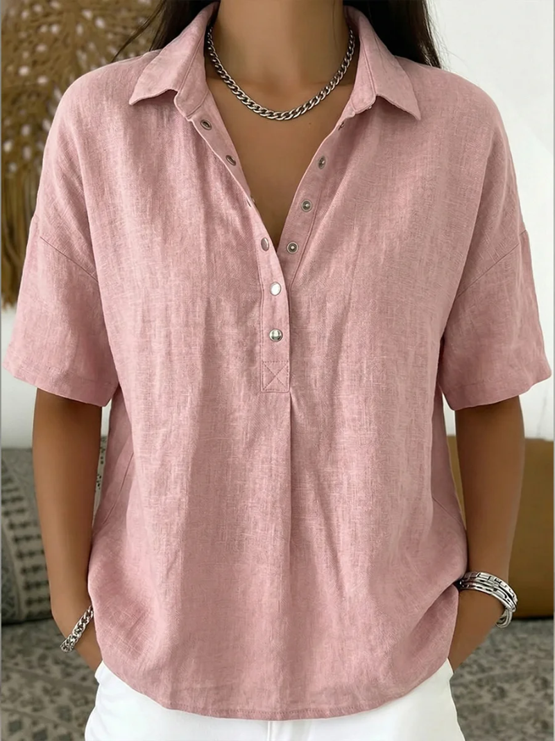 maisonnox® | Blouse met kraag en knoopdetail (tijdelijk 1+1 gratis!)