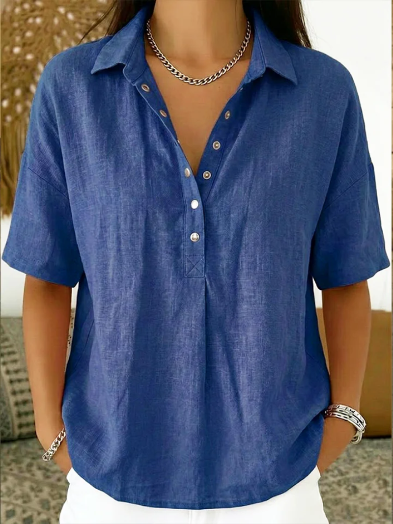 maisonnox® | Blouse met kraag en knoopdetail