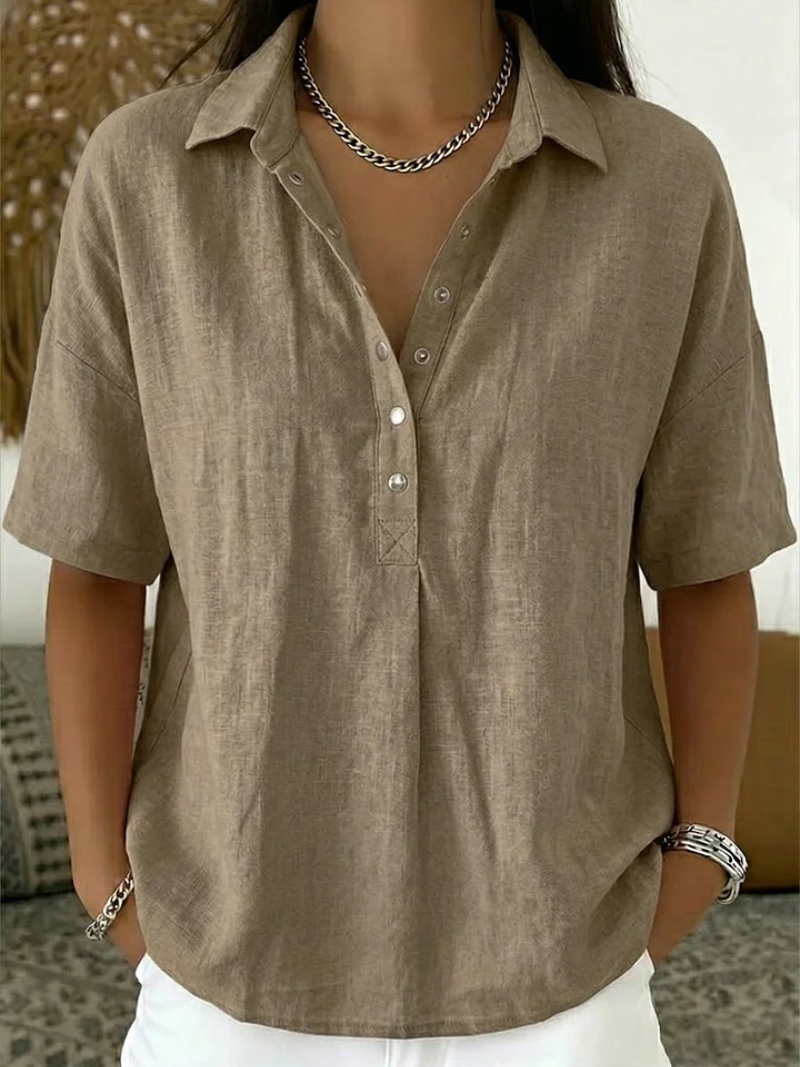 maisonnox® | Blouse met kraag en knoopdetail (tijdelijk 1+1 gratis!)