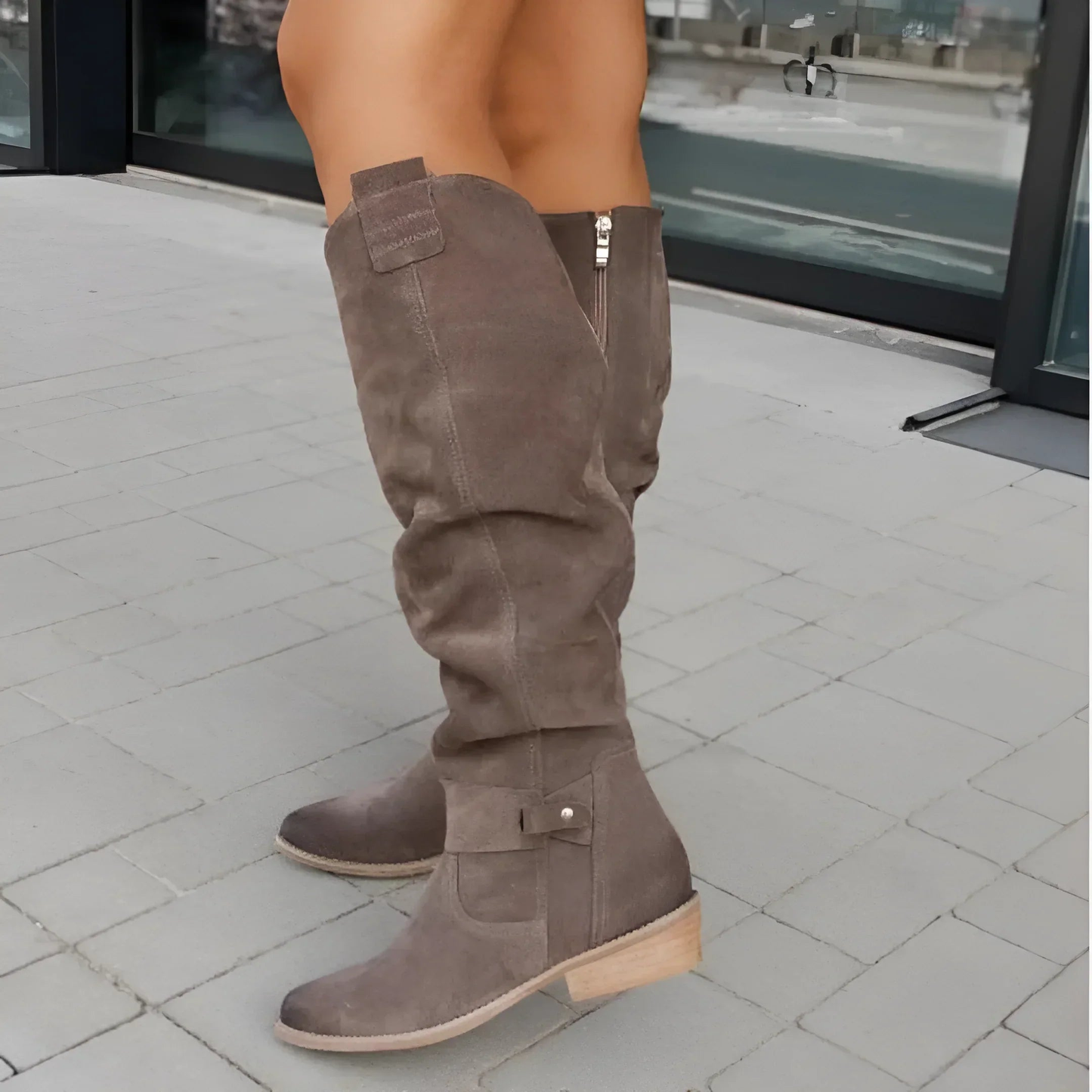 MaisonNox® | Stijlvolle Suède Knieboots