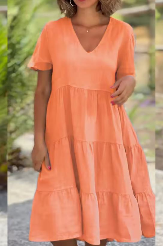 MaisonNox® | Licht Zomerjurk met Vloeiende Pasvorm en Elegante Casual Stijl