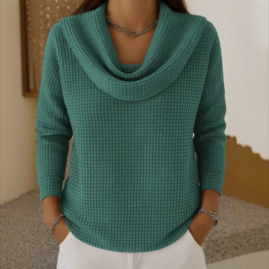 MaisonNox® – Warme Wafeltrui met Elegante Watervalhals