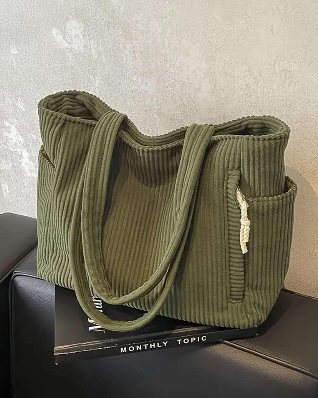 MaisonNox® | Geribbelde Totetas met Koorddetail