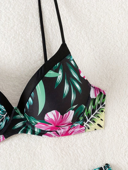 MaisonNox® | Bikini Sculpterend met Beugel en Tropische Bloemenprint voor de Zomer