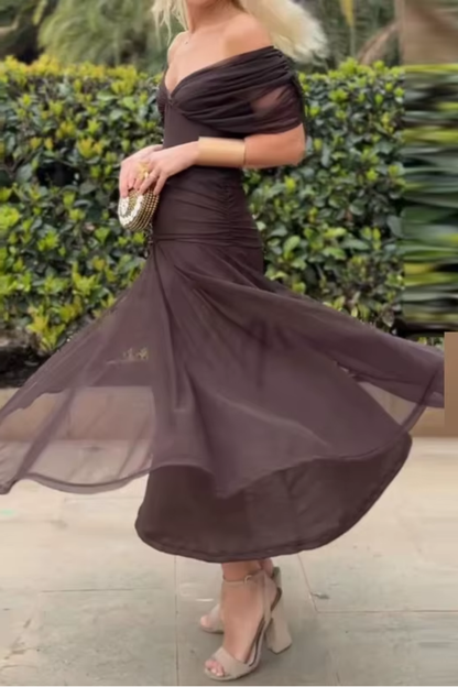 maisonnox® | Elegante feestelijke maxi-jurk met V-hals