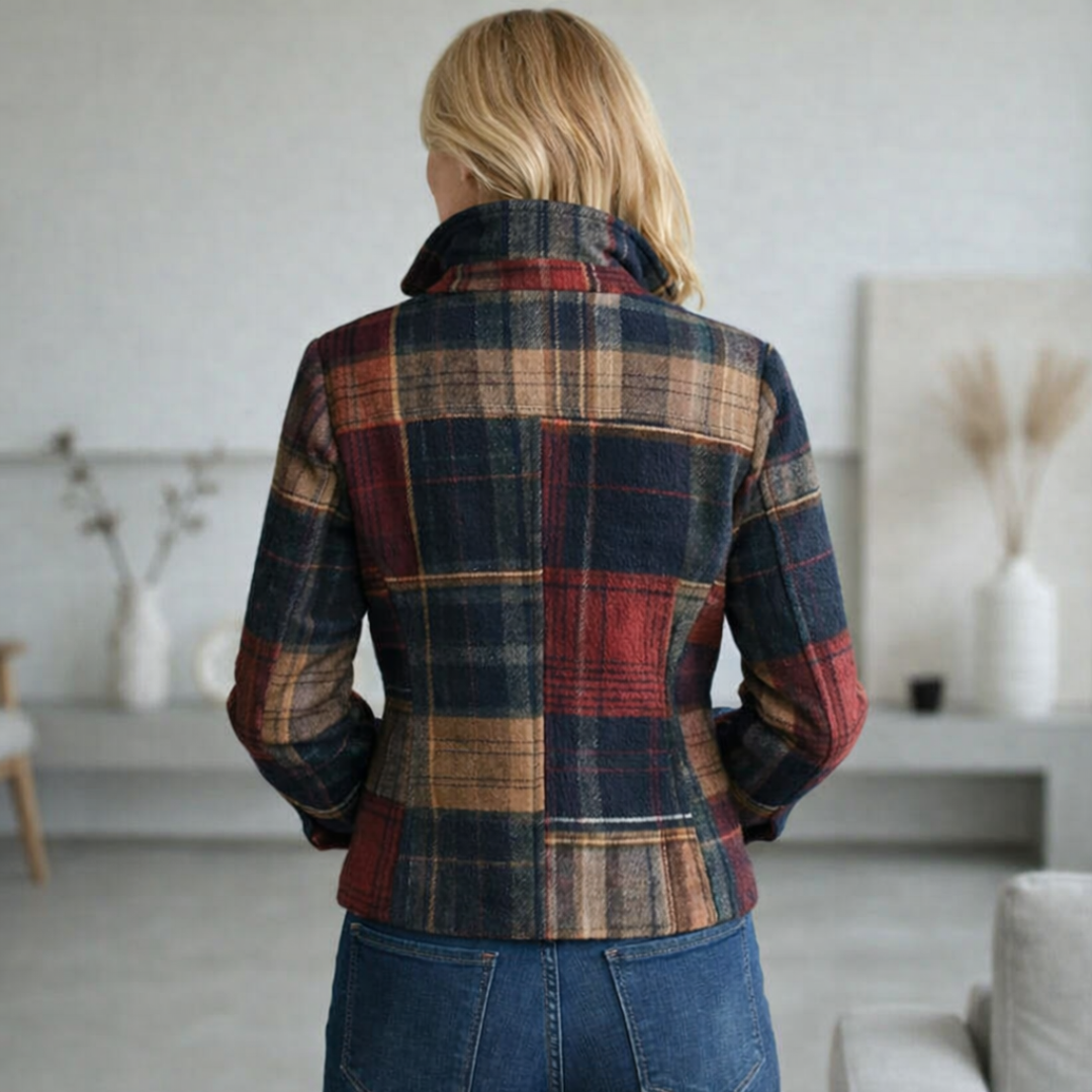 MaisonNox®| Geruite Tussenjas met Comfortabele Warmte en Tijdloze Stadsstijl
