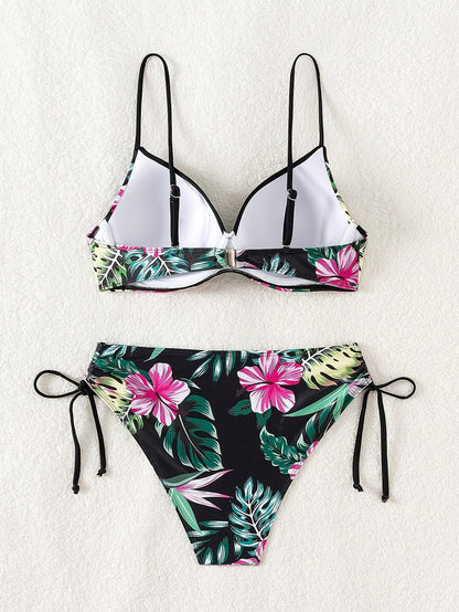 MaisonNox® | Bikini Sculpterend met Beugel en Tropische Bloemenprint voor de Zomer