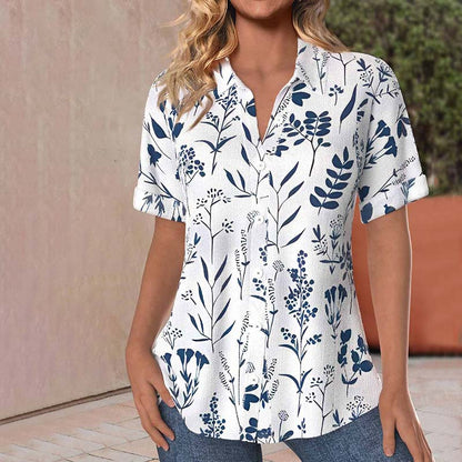 maisonnox® | Casual blouse met bladpatroon