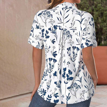 maisonnox® | Casual blouse met bladpatroon