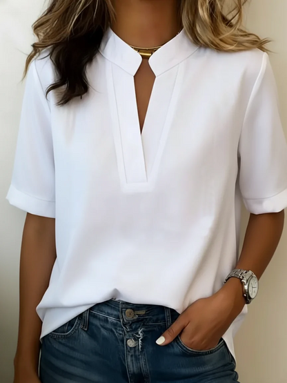 maisonnox® | Blouse met V-hals en Korte Mouwen (TIJDELIJK 1+1 GRATIS!)