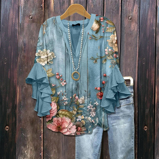 maisonnox® | Vintage blouse met bloemenprint