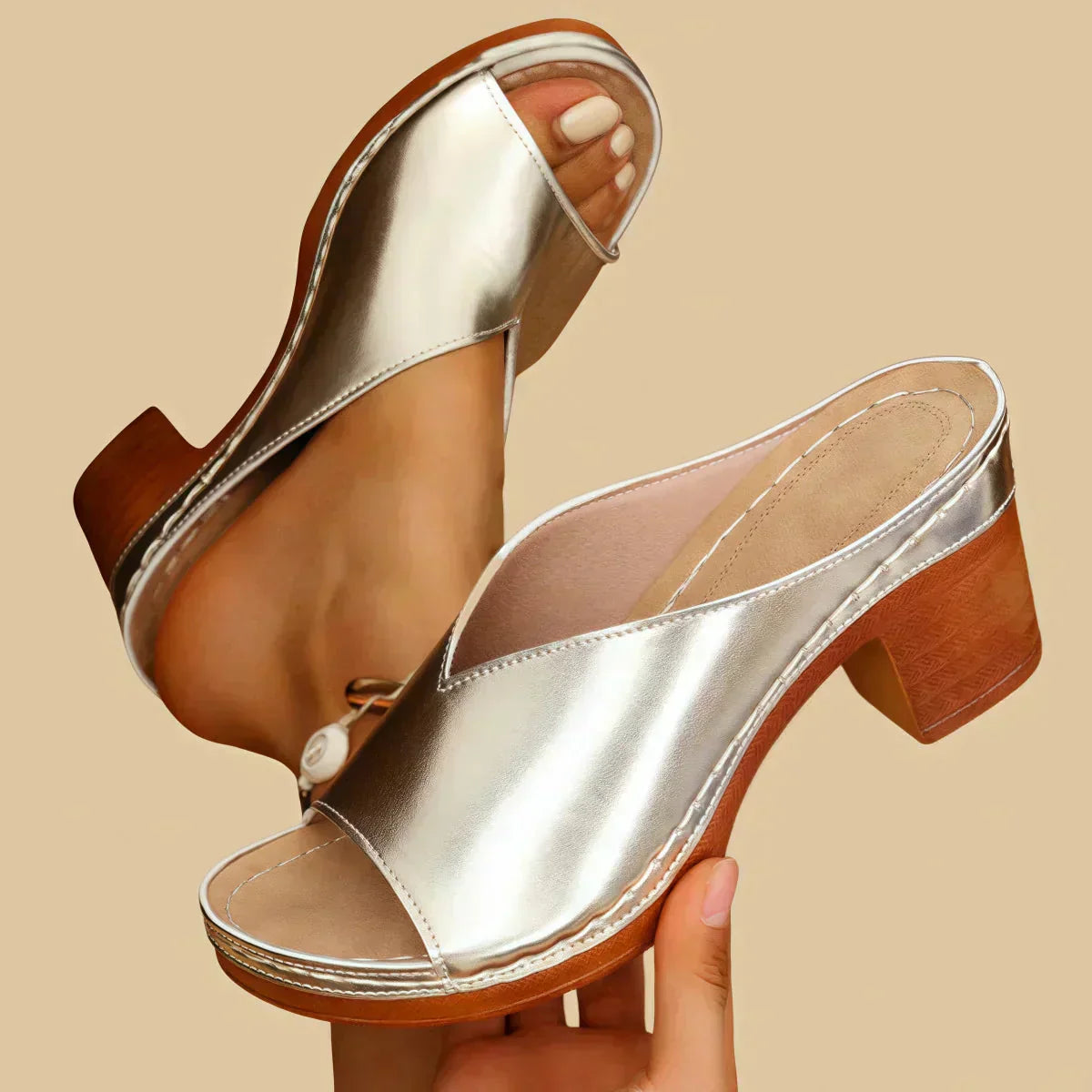 MaisonNox®| Orthopedische Sandalen met Brede Hak Elegant en Comfortabel voor Elke Dag