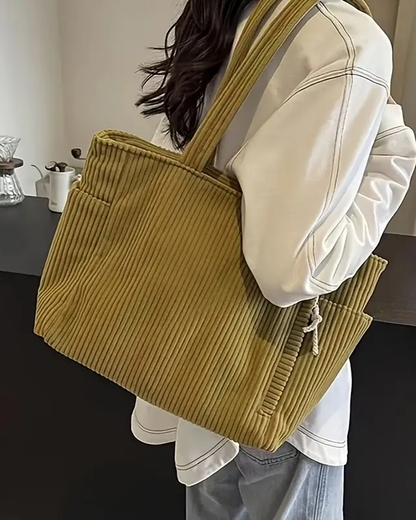 MaisonNox® | Geribbelde Totetas met Koorddetail