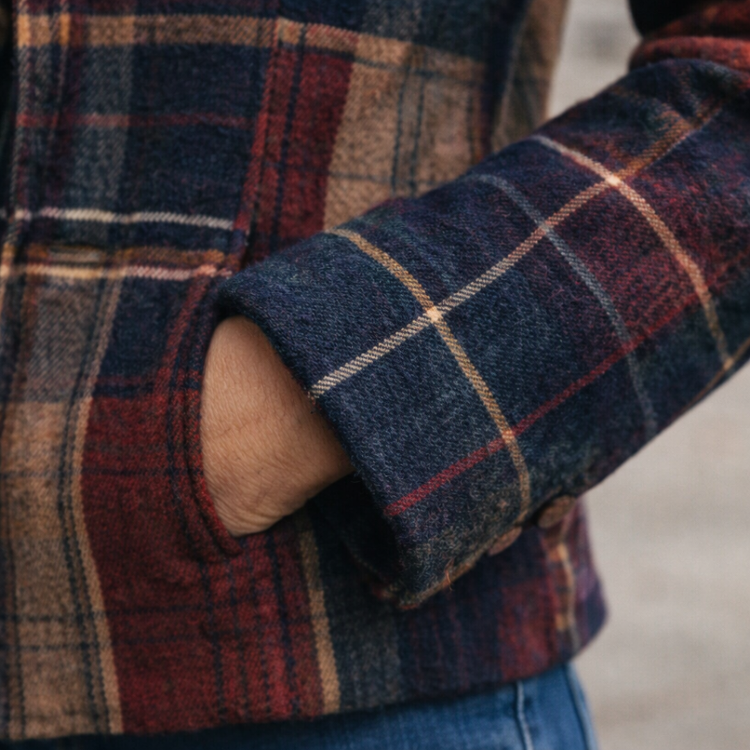 MaisonNox®| Geruite Tussenjas met Comfortabele Warmte en Tijdloze Stadsstijl