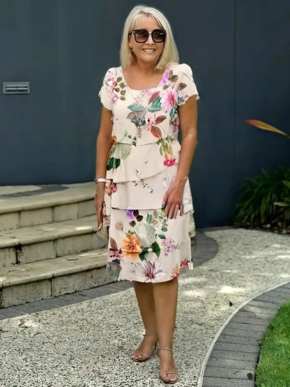 MaisonNox® | Lange Bloemenjurk met Een Flatterende en Elegante Pasvorm