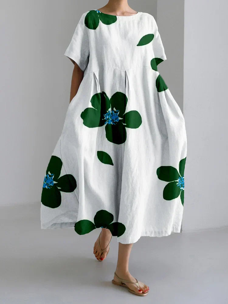MaisonNox® | Lange Zomerjurk met Levendige Bloemen en Zachte Comfort voor Zonnige Dagen