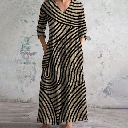 maisonnox® | Vintage Gestreepte Jurk