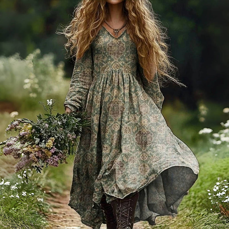 maisonnox® | Vintage jurk met etnische print