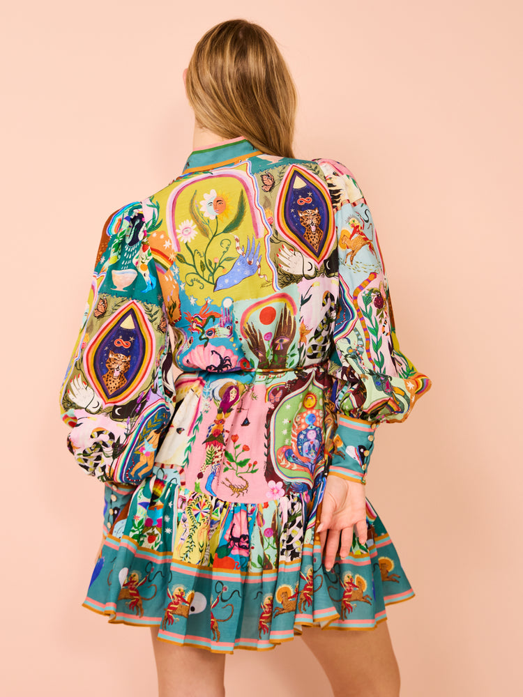 MaisonNox® | Casual mini-jurk met graffiti-print Evergreen