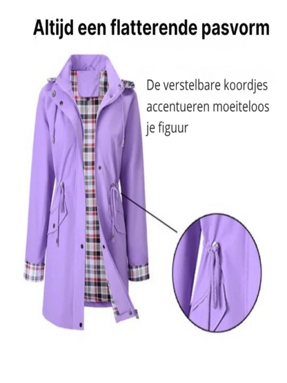MaisonNox® | Dames regenjas met totale bescherming en moderne elegantie voor dagelijks gebruik