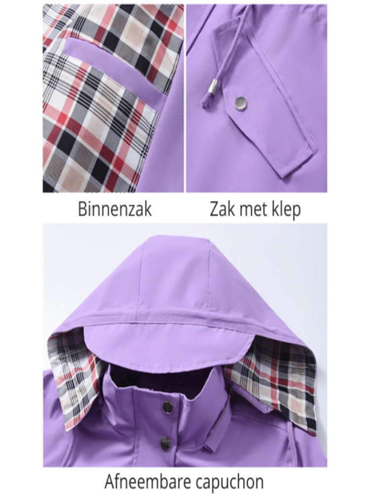 MaisonNox® | Dames regenjas met totale bescherming en moderne elegantie voor dagelijks gebruik
