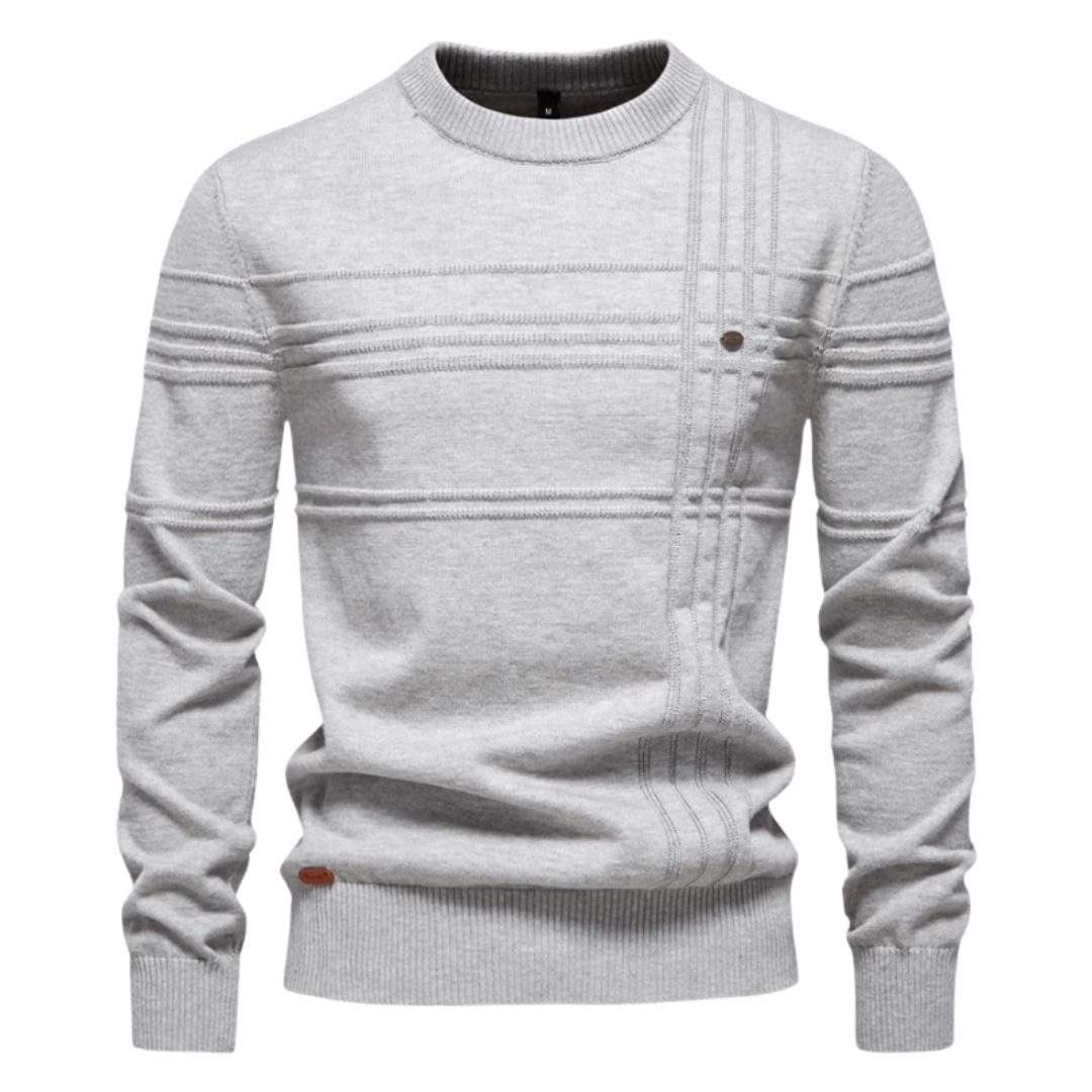 MaisonNox®| Katoenen herentrui met streepdesign