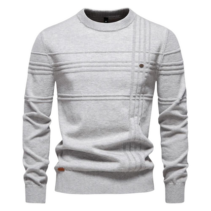 MaisonNox®| Katoenen herentrui met streepdesign