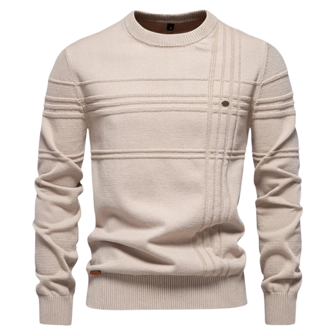 MaisonNox®| Katoenen herentrui met streepdesign