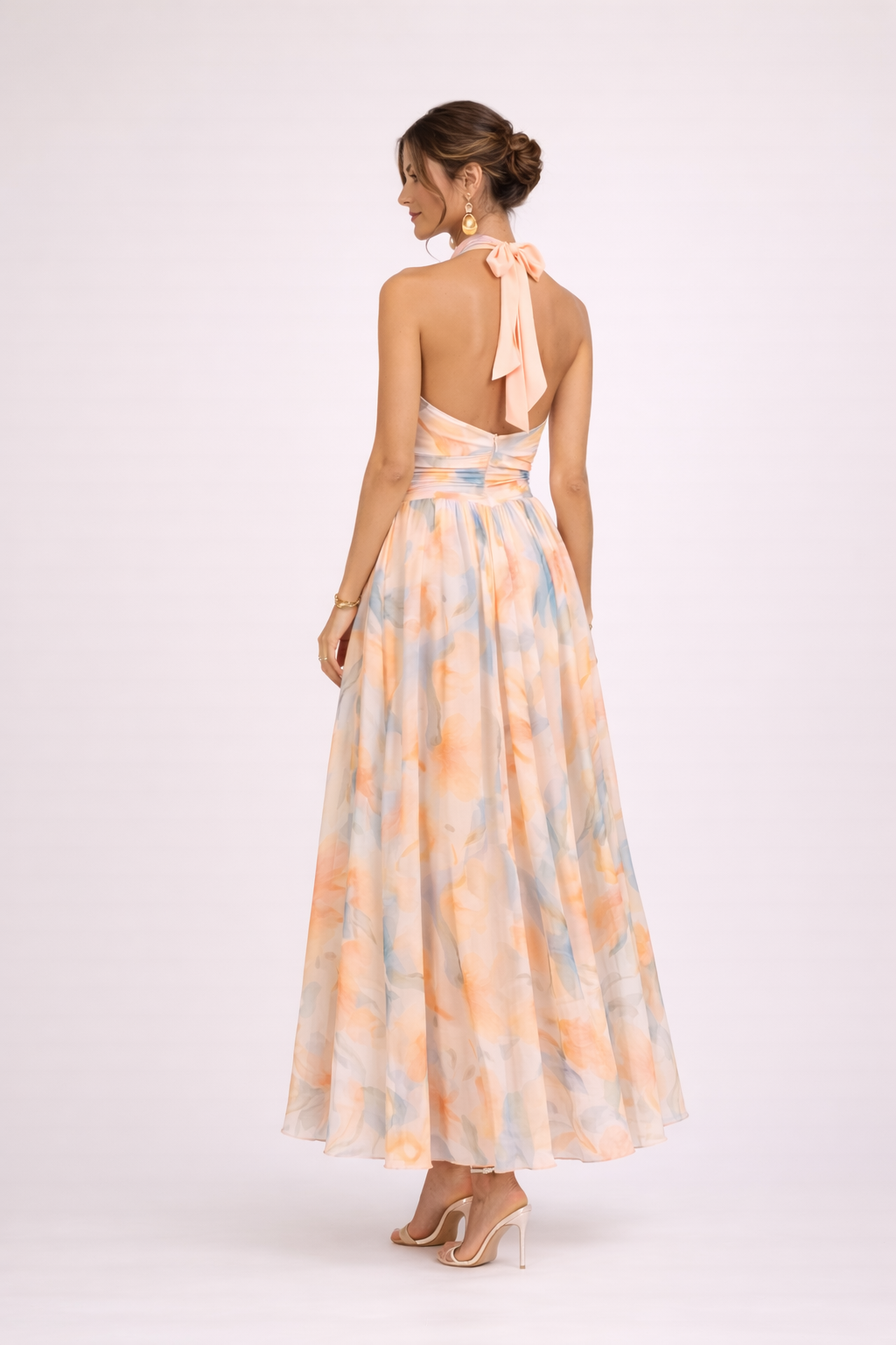 maisonnox® | Halterjurk met aquarelprint